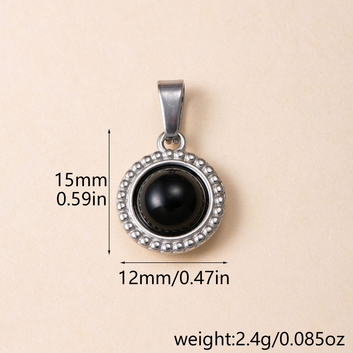 Geometric Retro Pendant For Women, Handmade With 304 Stainless Steel And Tiger Eye Inlay, PVD Coated Gold Plating