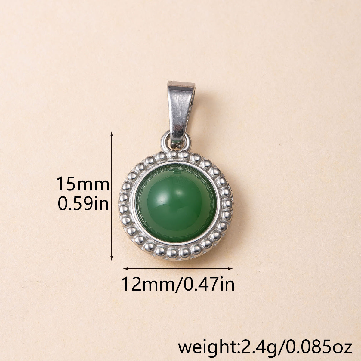 Geometric Retro Pendant For Women, Handmade With 304 Stainless Steel And Tiger Eye Inlay, PVD Coated Gold Plating