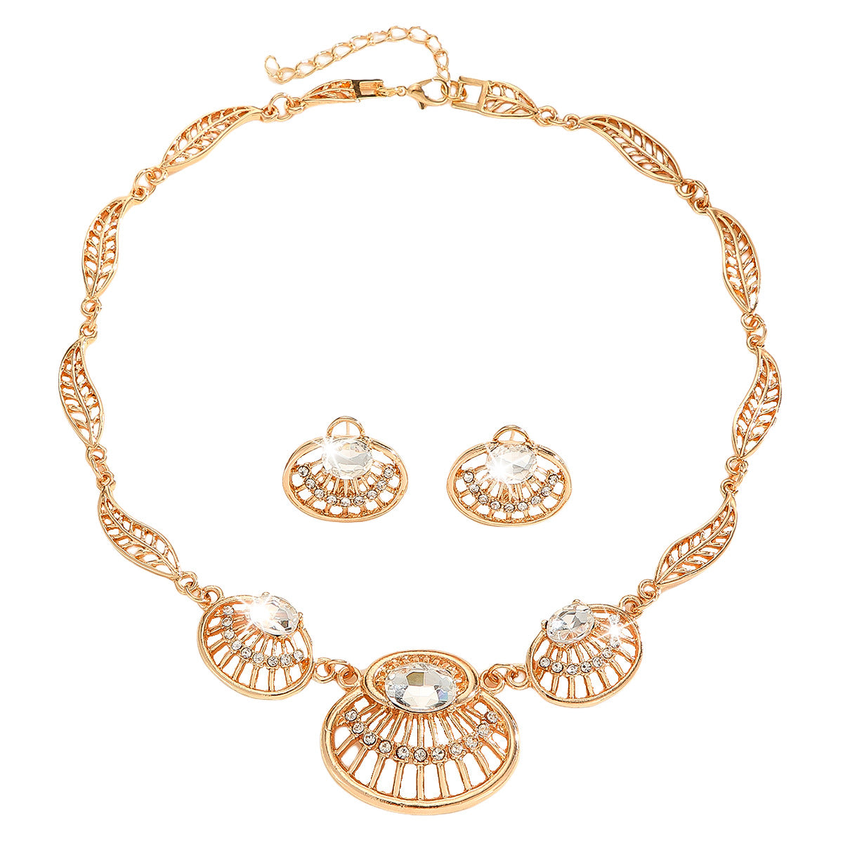 2 Pieces Set Exaggerated Heart Shape Jewelry Set For Women In Electroplated Alloy