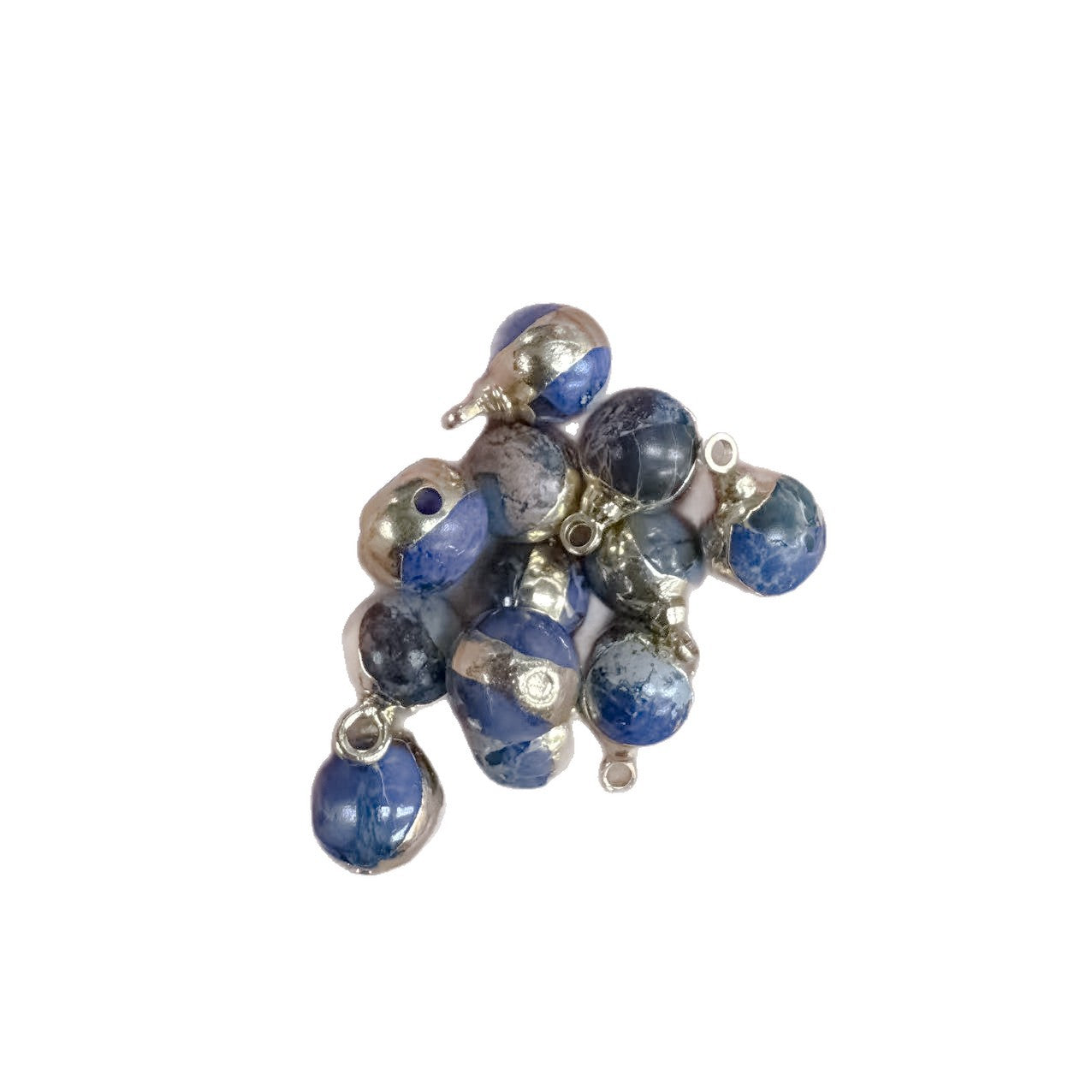 Natural Stone Ball Pendant With Polished Agate Inlay, 9mm Diameter, Red Jewelry Accessory