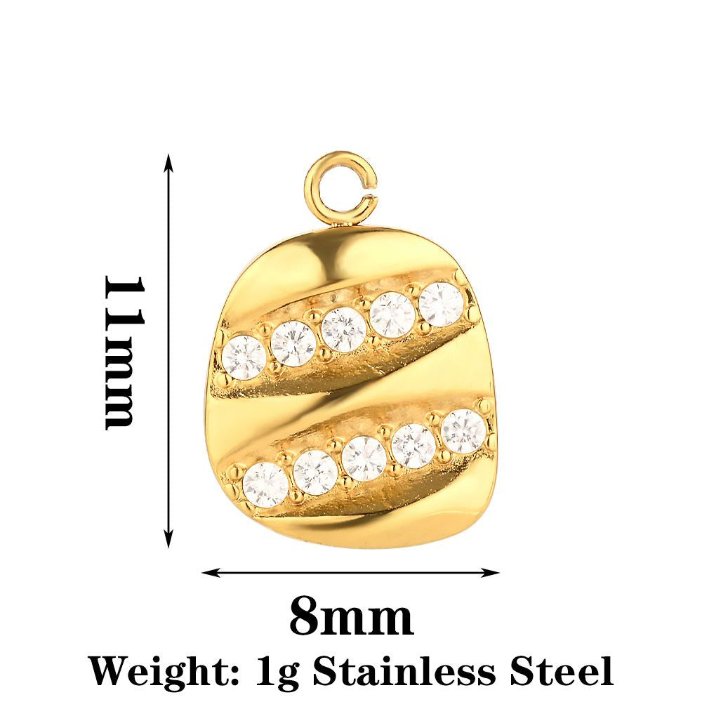 Heart Shape Pendant Made Of 304 Stainless Steel With Rhinestones Inlay, Electroplated Finish In Steel Color Jewelry Accessories