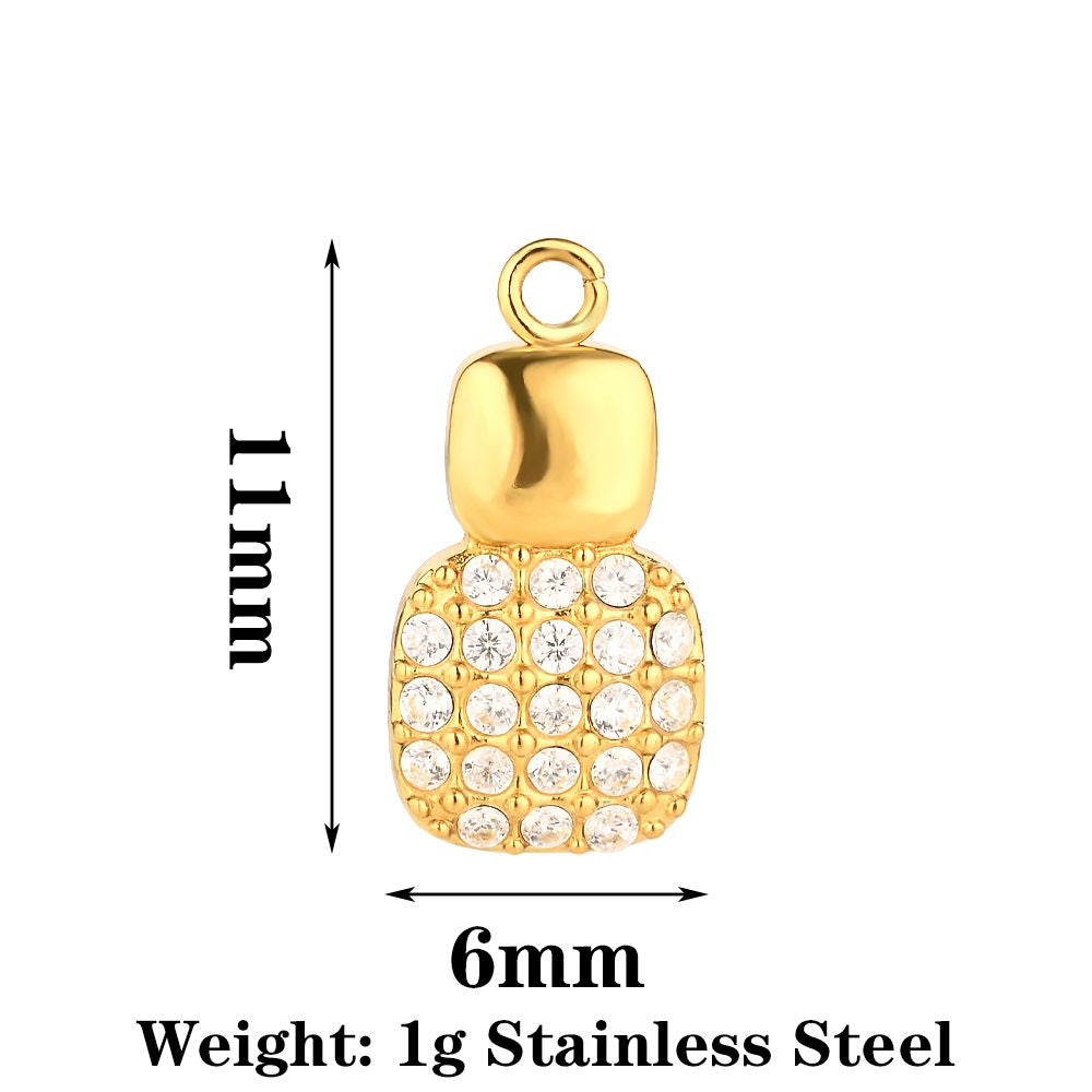 Heart Shape Pendant Made Of 304 Stainless Steel With Rhinestones Inlay, Electroplated Finish In Steel Color Jewelry Accessories