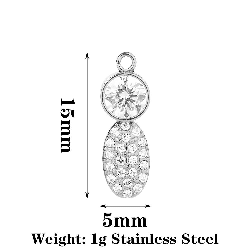 Heart Shape Pendant Made Of 304 Stainless Steel With Rhinestones Inlay, Electroplated Finish In Steel Color Jewelry Accessories