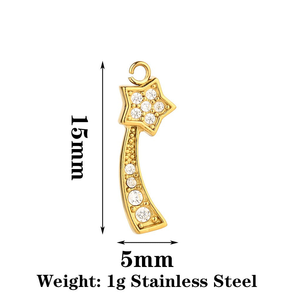Heart Shape Pendant Made Of 304 Stainless Steel With Rhinestones Inlay, Electroplated Finish In Steel Color Jewelry Accessories