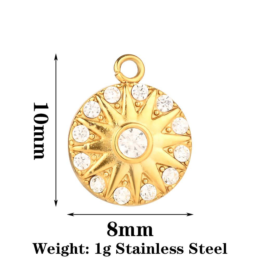 Heart Shape Pendant Made Of 304 Stainless Steel With Rhinestones Inlay, Electroplated Finish In Steel Color Jewelry Accessories