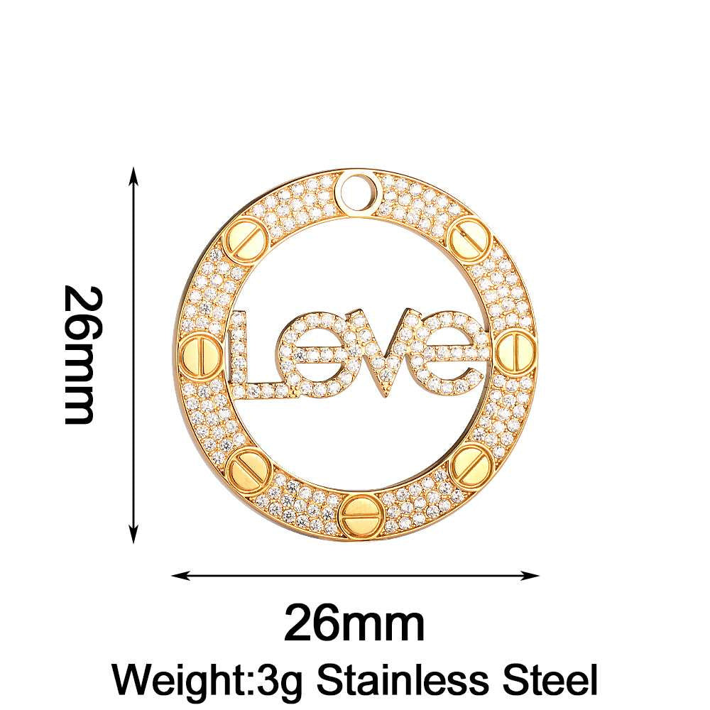 Heart Shape Pendant Made Of 304 Stainless Steel With Rhinestones Inlay, Electroplated Finish In Steel Color Jewelry Accessories