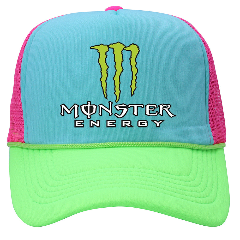 Monster Hip-Hop Unisex Baseball Cap With Curved Brim Featuring UV Protection, Polyester Material And Printing Craft