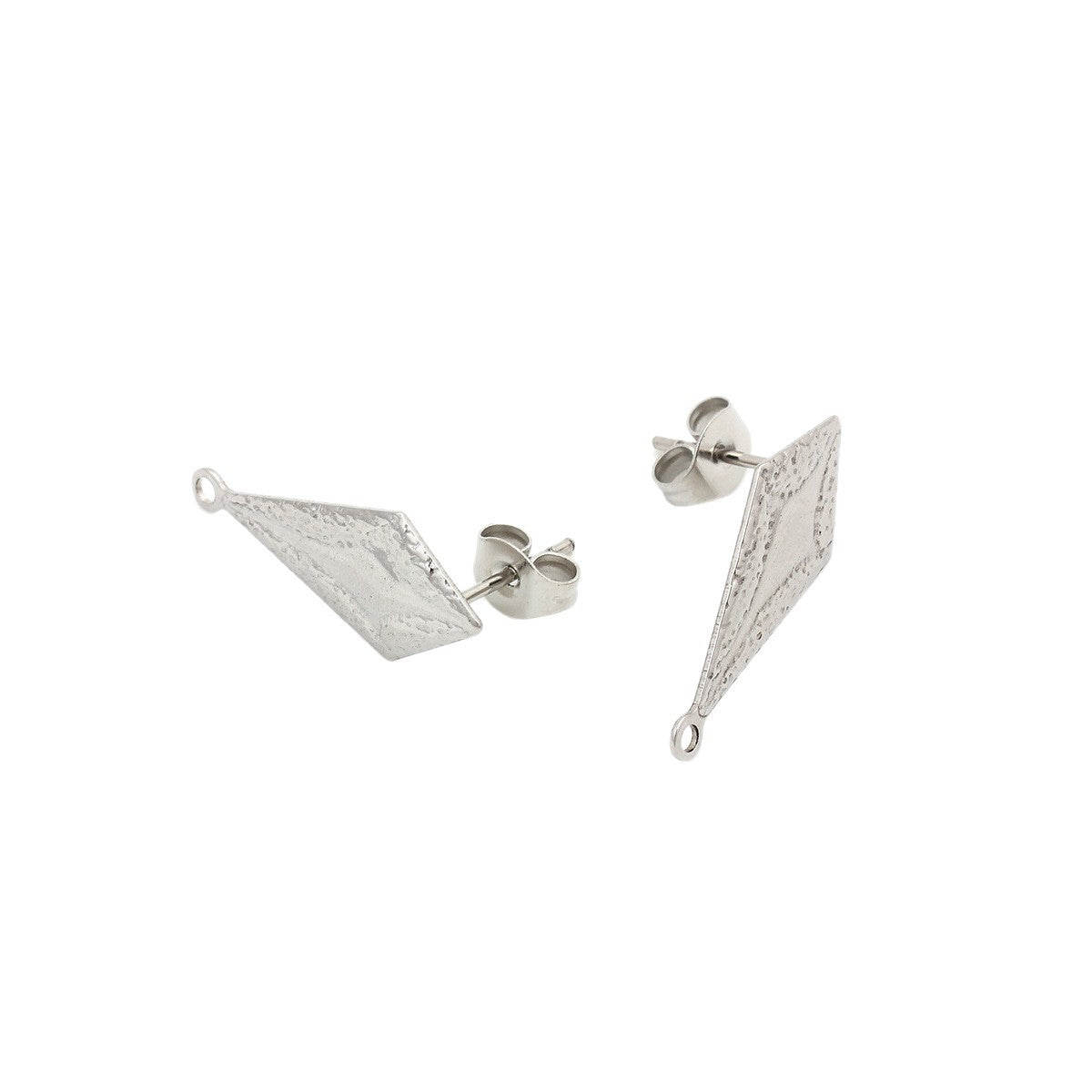 Geometric Titanium Steel Earring Findings With Electroplated 18K Real Gold PVD Coated Finish, 1 PCS/Package