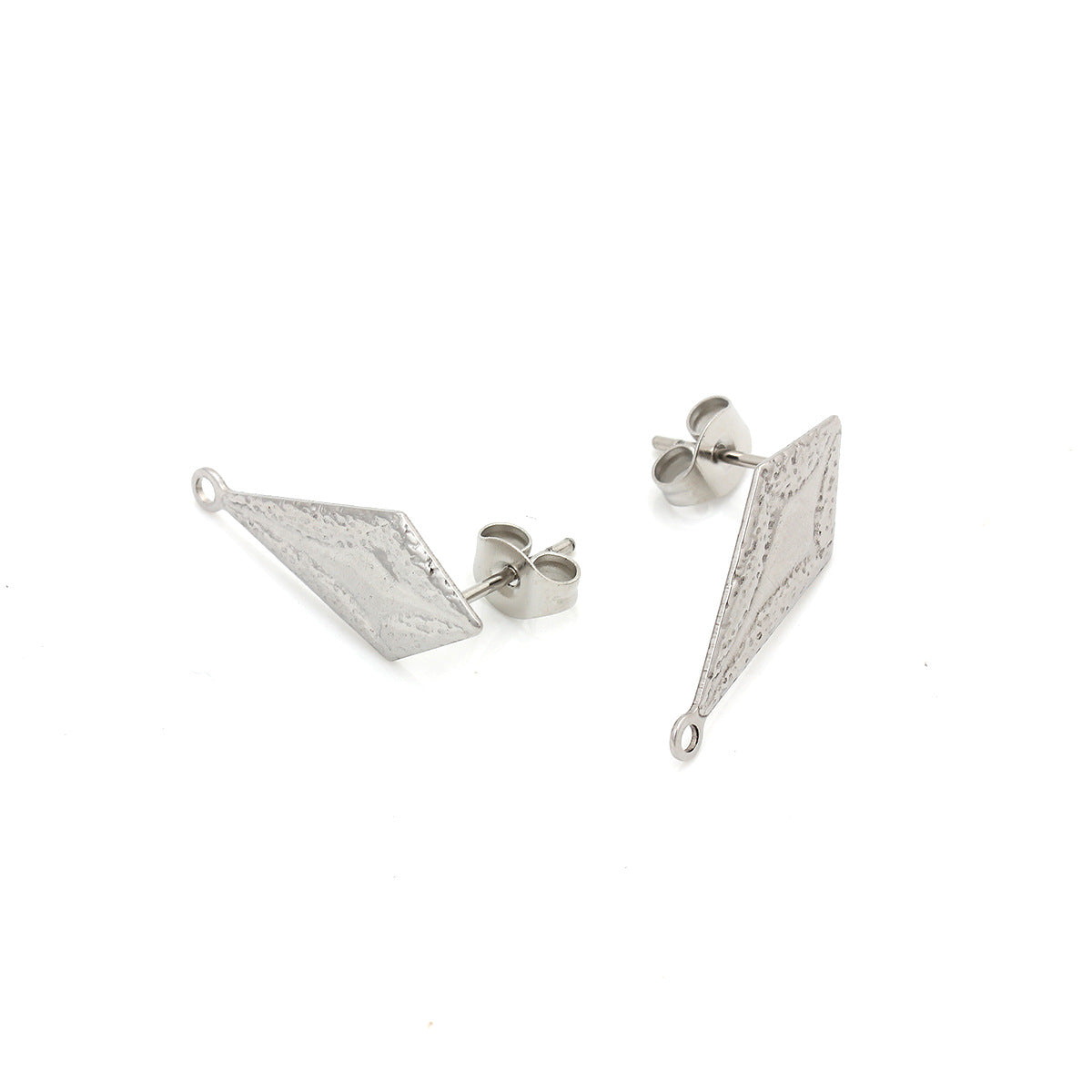 Geometric Titanium Steel Earring Findings With Electroplated 18K Real Gold PVD Coated Finish, 1 PCS/Package