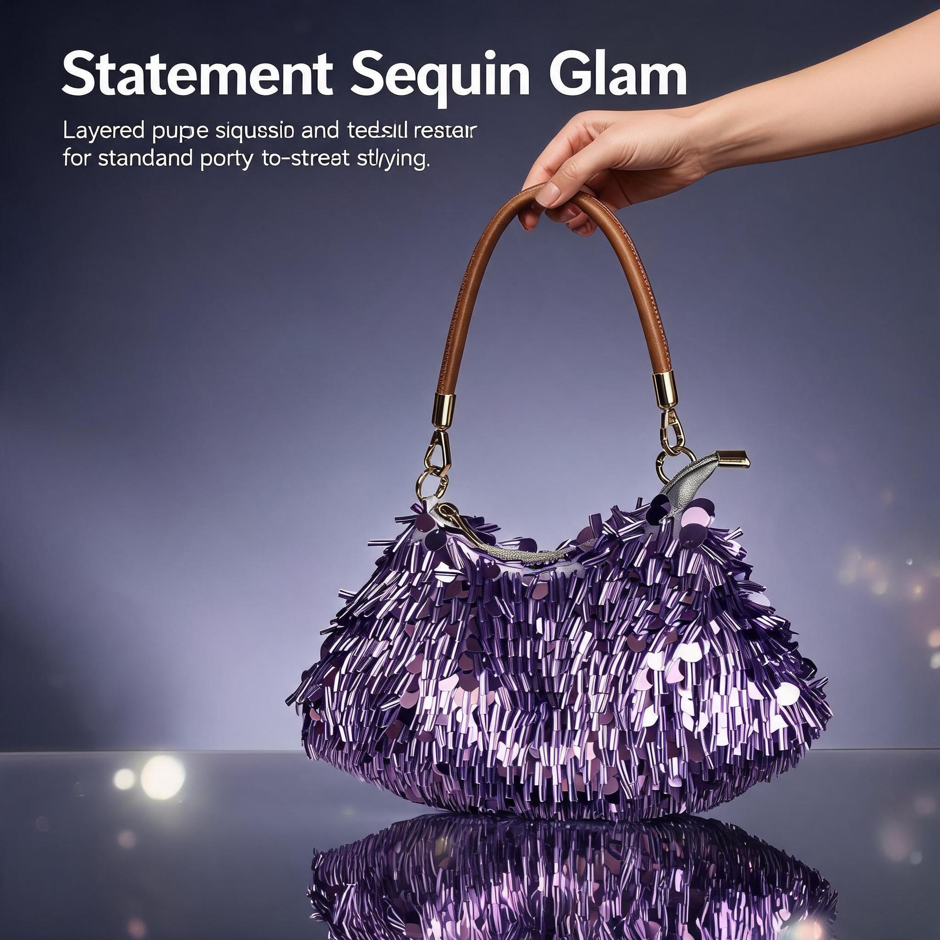 Glittery Square PVC Evening Bag For Women With Sequins, Stylish Underarm Bag Perfect For Summer