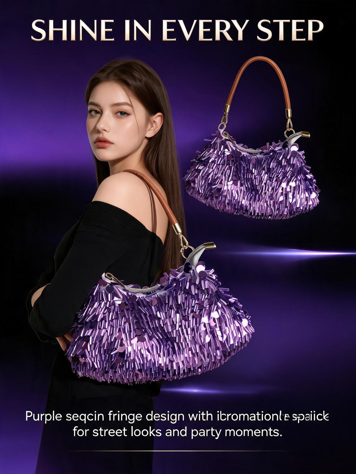 Glittery Square PVC Evening Bag For Women With Sequins, Stylish Underarm Bag Perfect For Summer