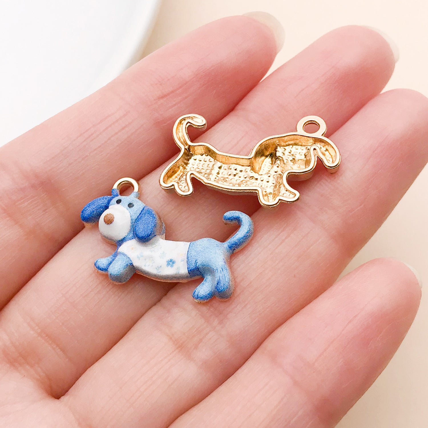 10 PCS Multicolor Enamel Alloy Dog Pendants With Oil Dyeing For Jewelry Making Accessories