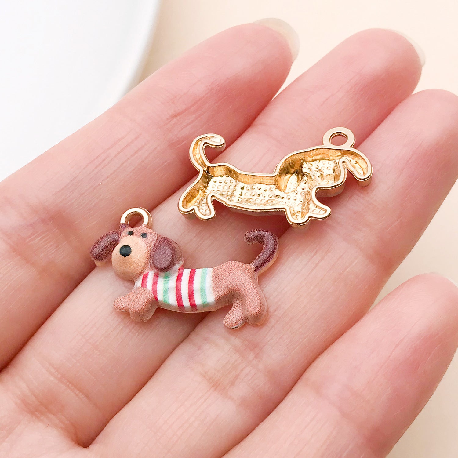 10 PCS Multicolor Enamel Alloy Dog Pendants With Oil Dyeing For Jewelry Making Accessories