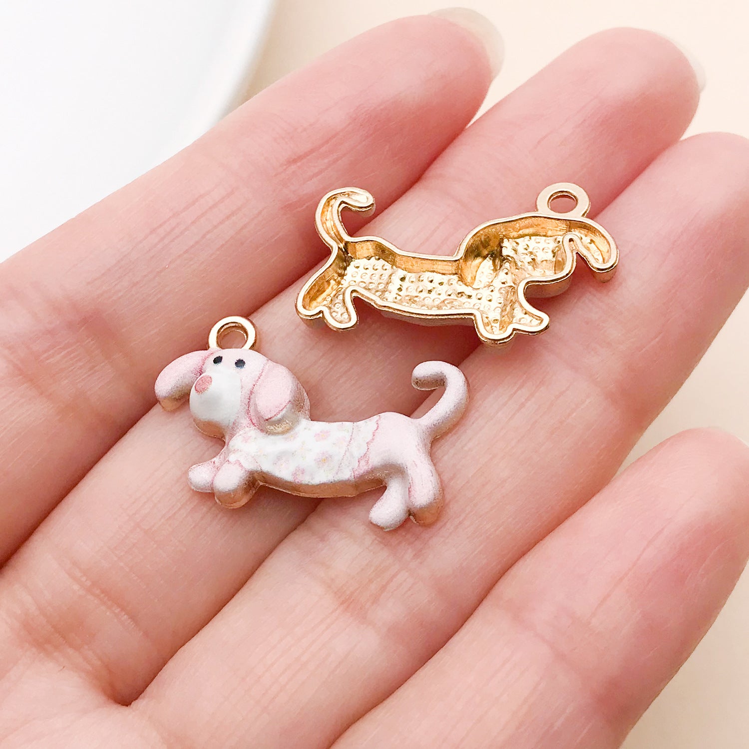 10 PCS Multicolor Enamel Alloy Dog Pendants With Oil Dyeing For Jewelry Making Accessories