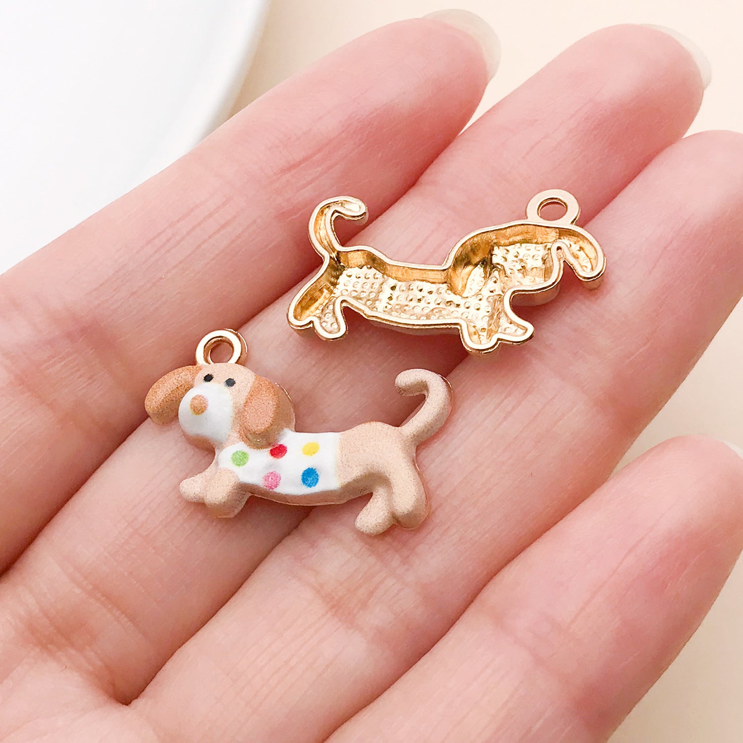 10 PCS Multicolor Enamel Alloy Dog Pendants With Oil Dyeing For Jewelry Making Accessories