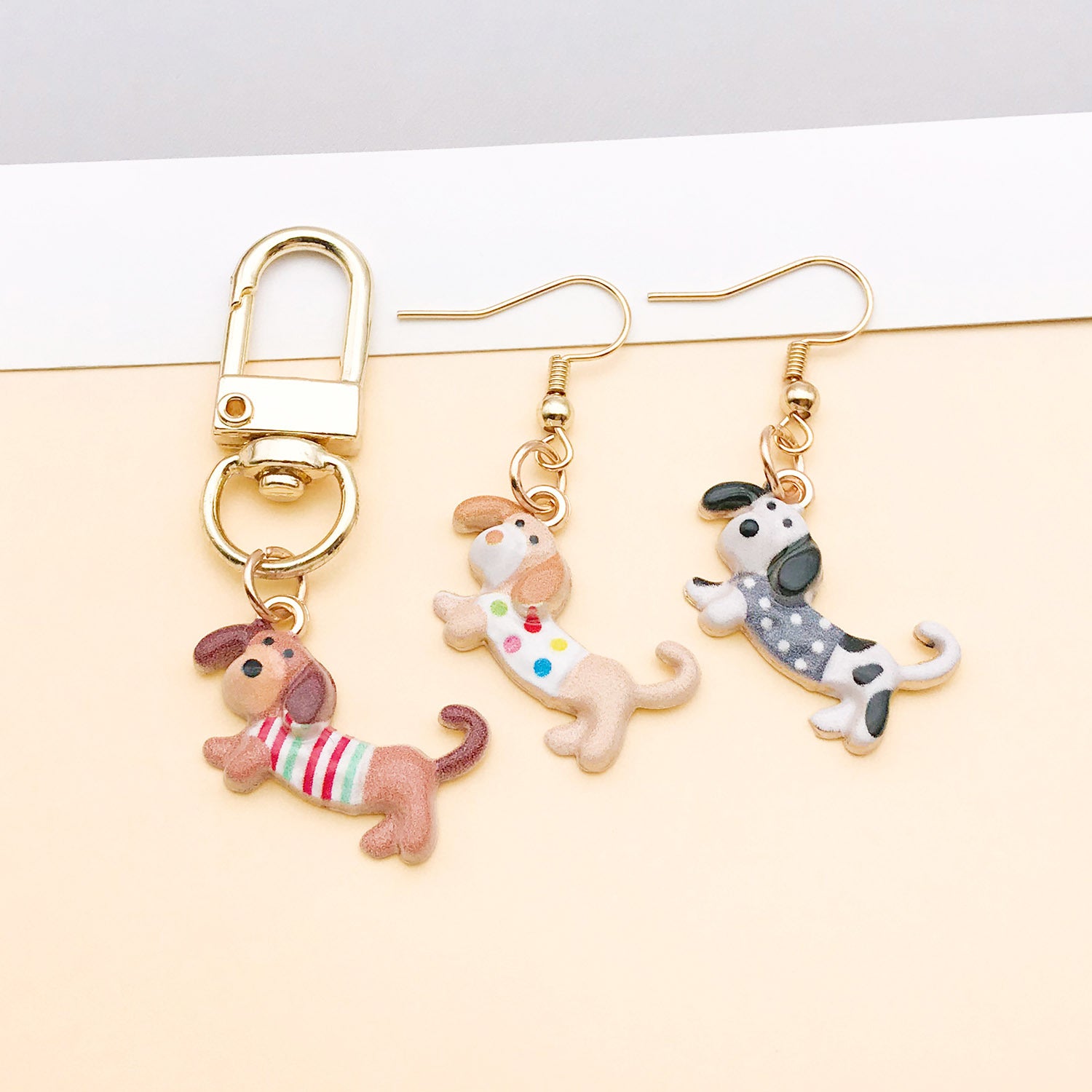 10 PCS Multicolor Enamel Alloy Dog Pendants With Oil Dyeing For Jewelry Making Accessories