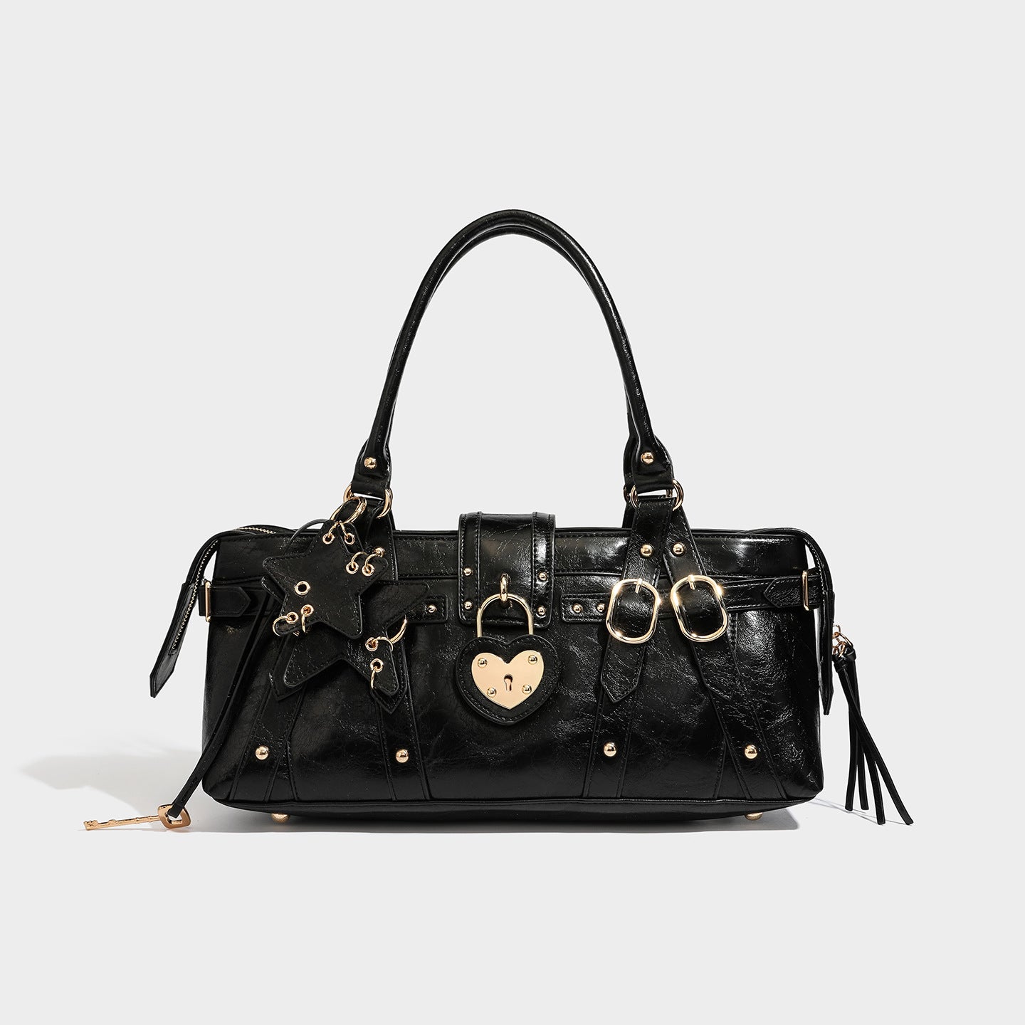 Heart Shape Tote Bag For Women With Rivet Detail, Pillow Shape And Large Capacity, Featuring Single Shoulder Strap