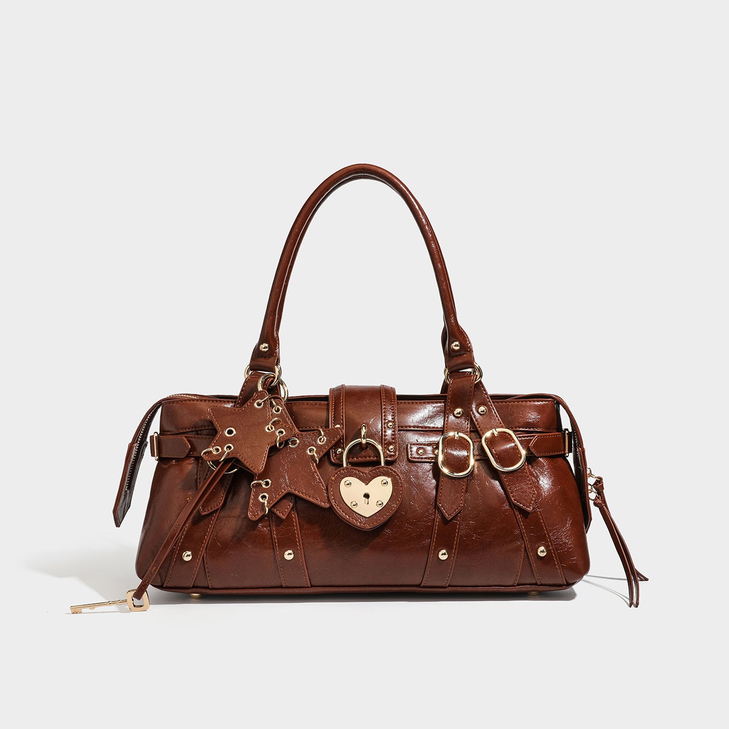 Heart Shape Tote Bag For Women With Rivet Detail, Pillow Shape And Large Capacity, Featuring Single Shoulder Strap