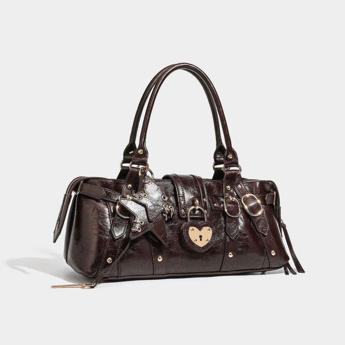 Heart Shape Tote Bag For Women With Rivet Detail, Pillow Shape And Large Capacity, Featuring Single Shoulder Strap