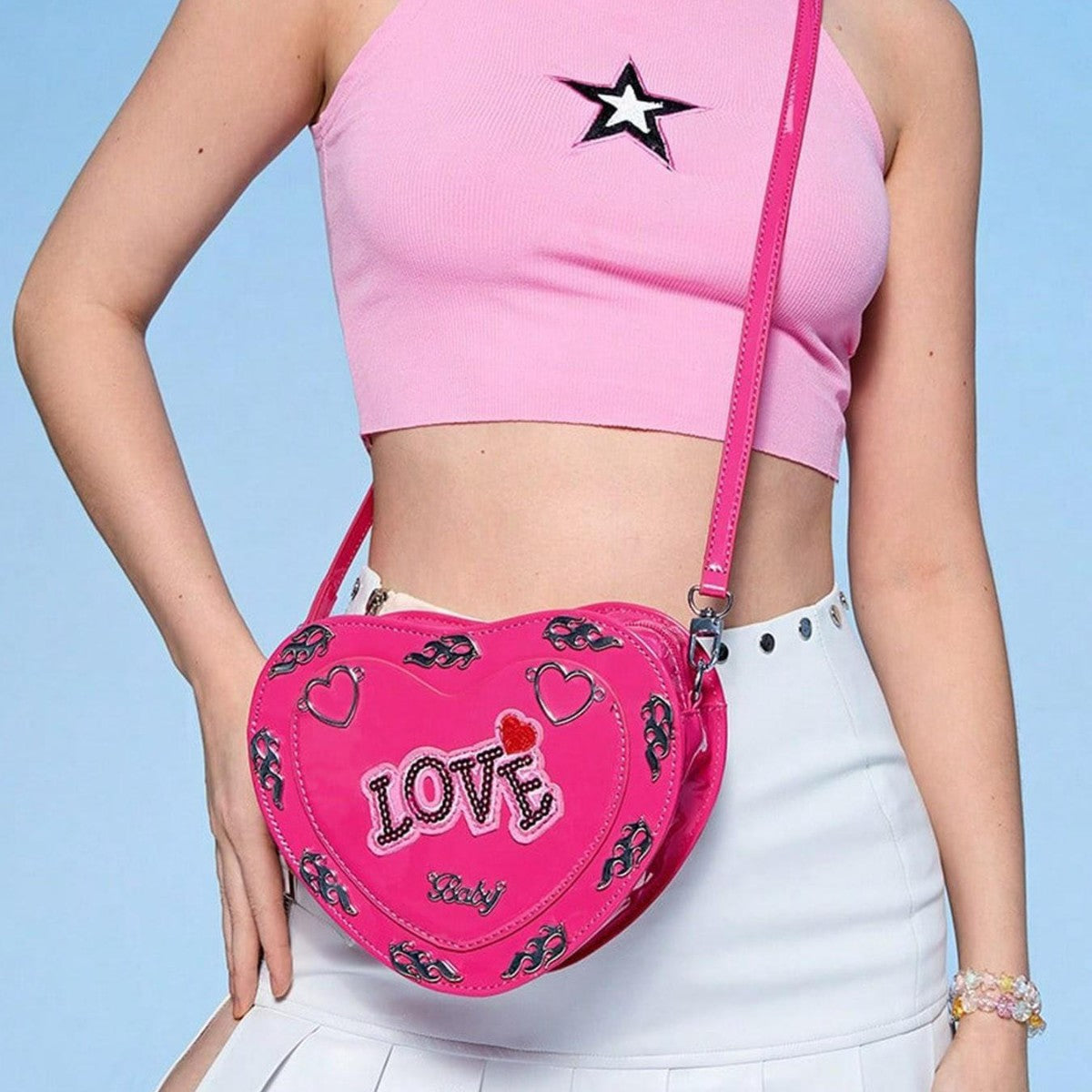 Heart-shaped PU Leather Bag For Women, Perfect For Halloween And  Spring And Summer