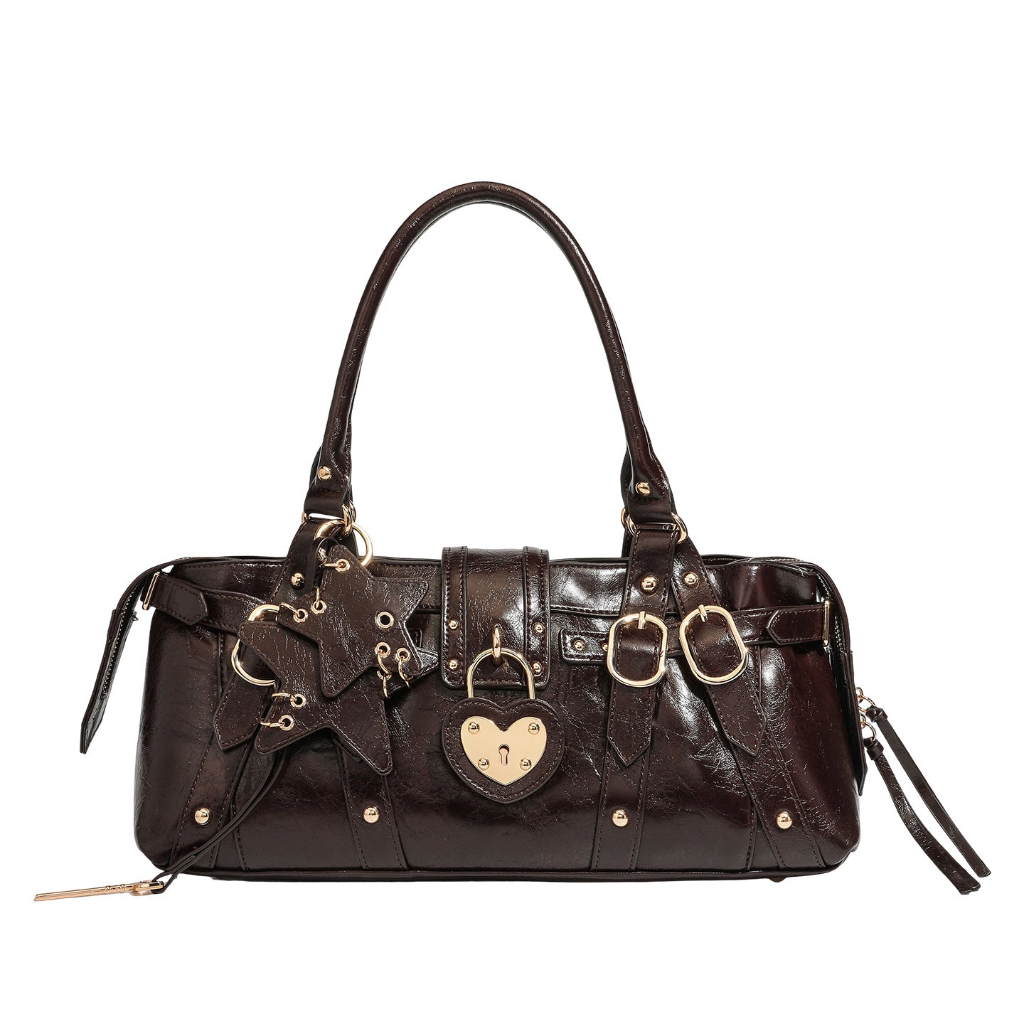 Heart Shape Tote Bag For Women With Rivet Detail, Pillow Shape And Large Capacity, Featuring Single Shoulder Strap
