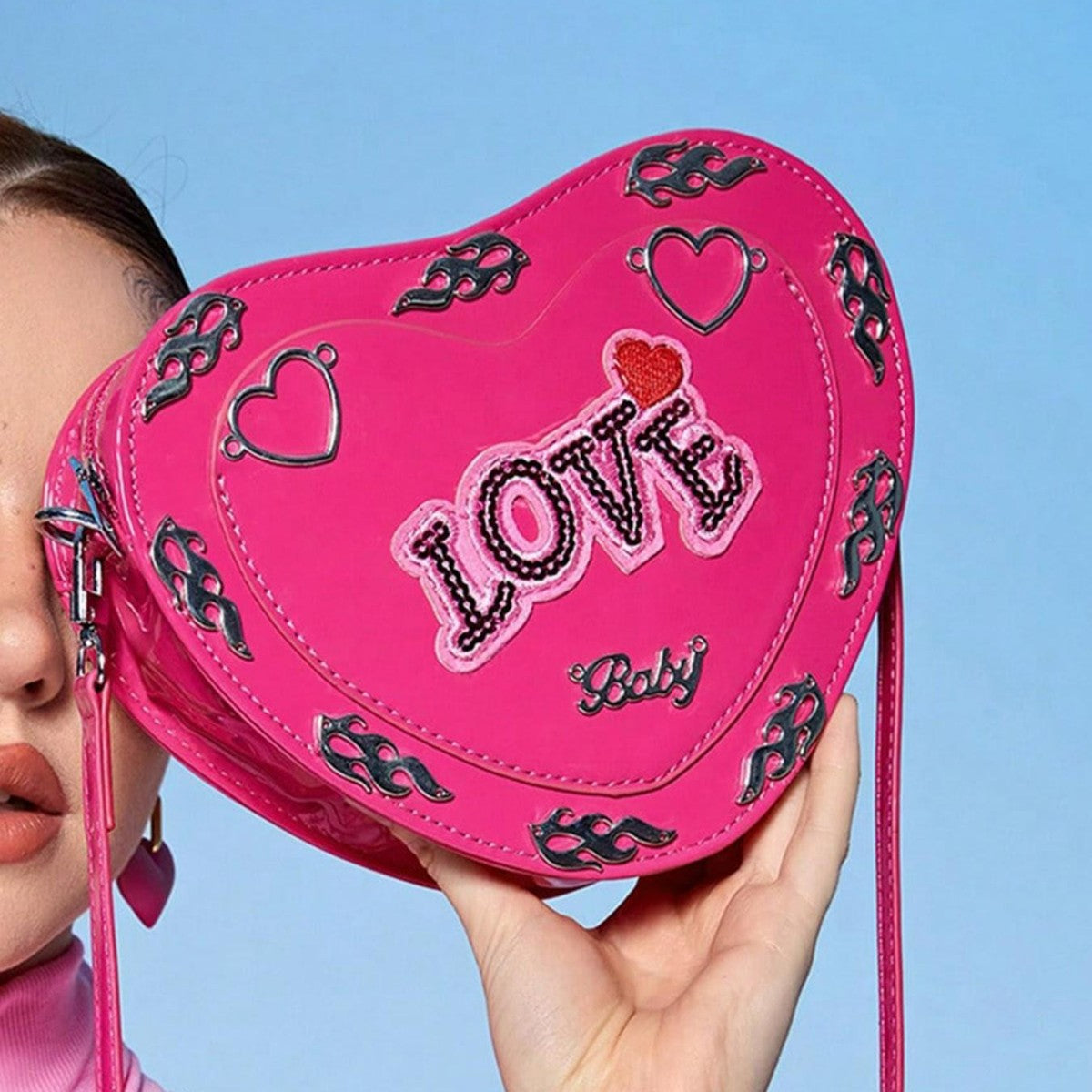 Heart-shaped PU Leather Bag For Women, Perfect For Halloween And  Spring And Summer