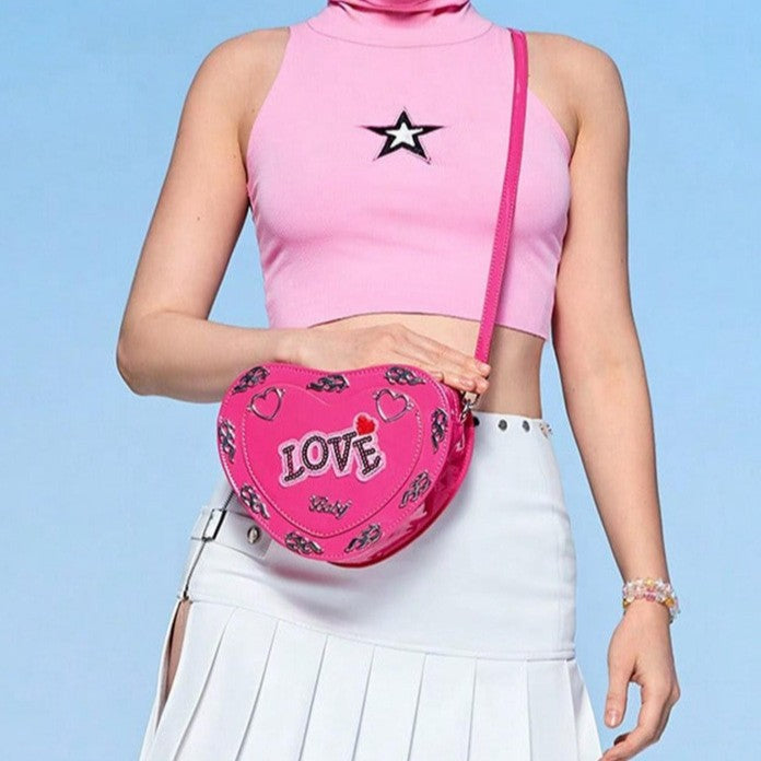 Heart-shaped PU Leather Bag For Women, Perfect For Halloween And  Spring And Summer