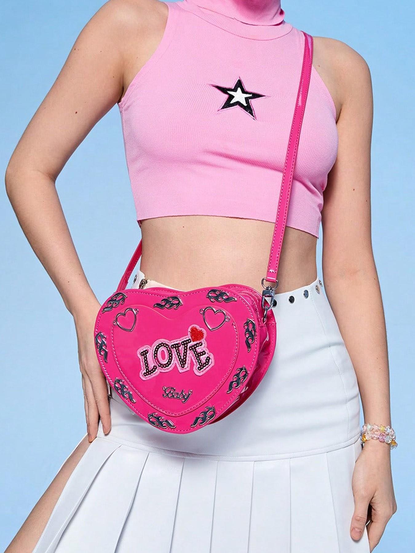 Heart-shaped PU Leather Bag For Women, Perfect For Halloween And  Spring And Summer