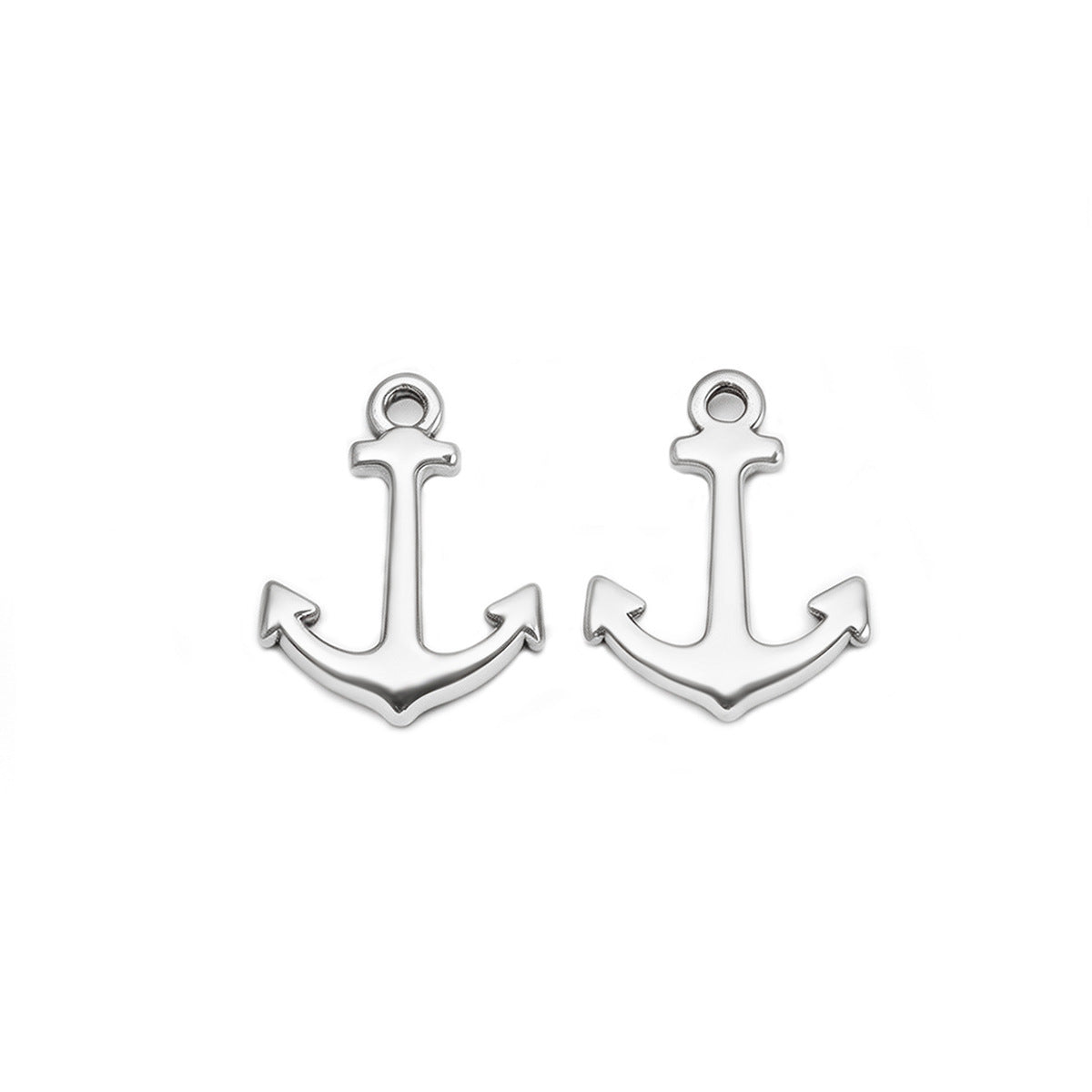 Anchor Pendant In 304 Stainless Steel With Electroplated Finish, Silver Marine Style Jewelry Accessory