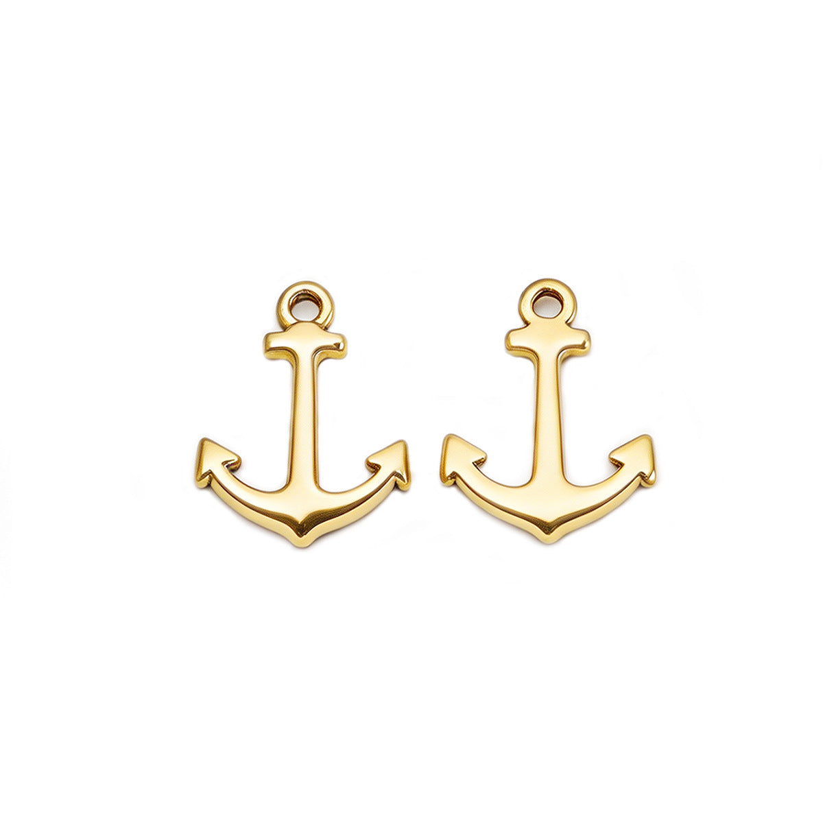 Anchor Pendant In 304 Stainless Steel With Electroplated Finish, Silver Marine Style Jewelry Accessory