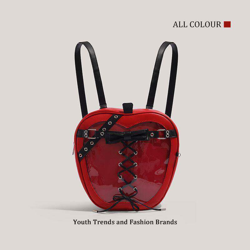 Heart-shaped PU Leather Crossbody Bag For Women With Sewing Thread Detail And Sling Strap