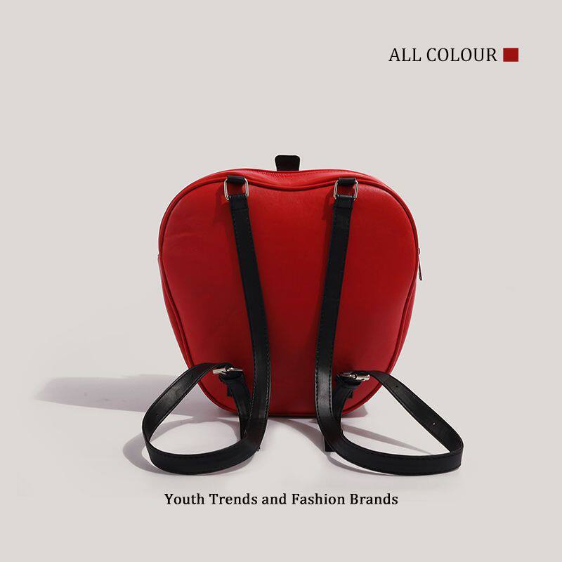 Heart-shaped PU Leather Crossbody Bag For Women With Sewing Thread Detail And Sling Strap