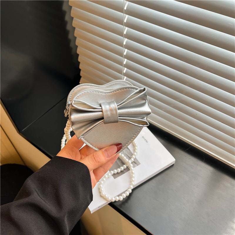 Heart-shaped Crossbody Bag For Women In PU Leather With Bow Tie, Perfect For  Spring And Summer
