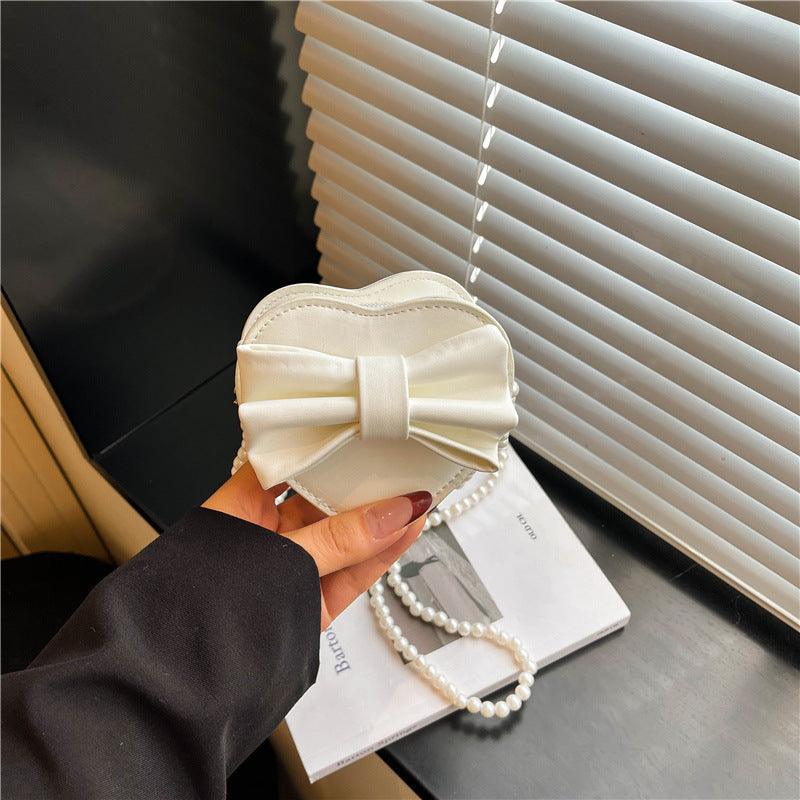 Heart-shaped Crossbody Bag For Women In PU Leather With Bow Tie, Perfect For  Spring And Summer