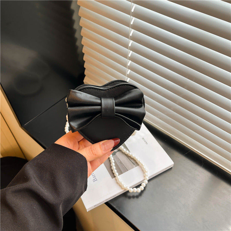 Heart-shaped Crossbody Bag For Women In PU Leather With Bow Tie, Perfect For  Spring And Summer