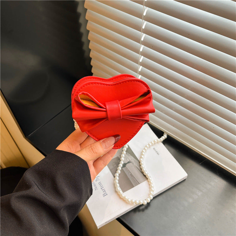Heart-shaped Crossbody Bag For Women In PU Leather With Bow Tie, Perfect For  Spring And Summer