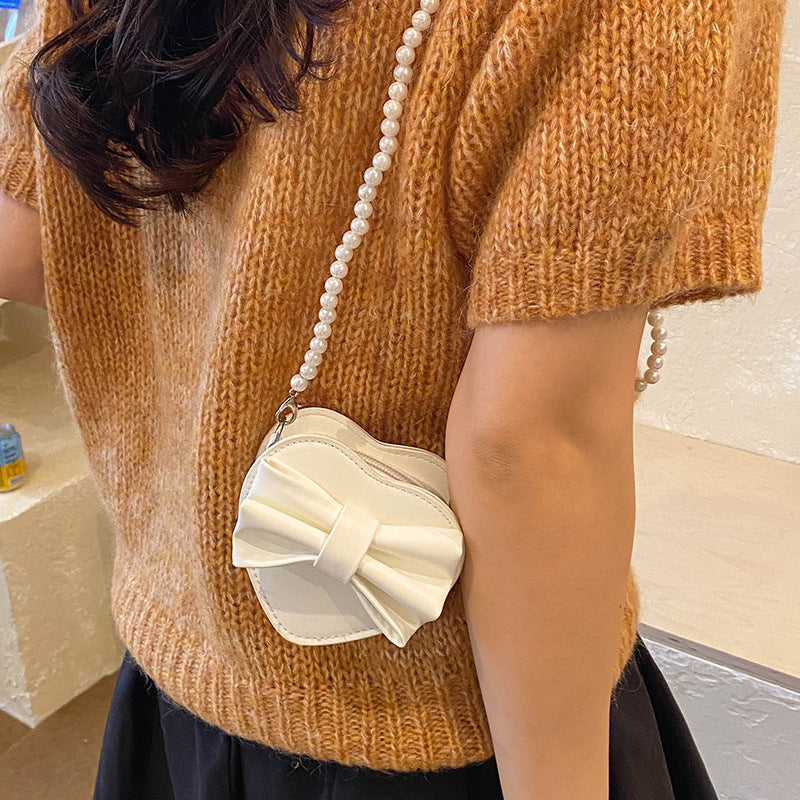 Heart-shaped Crossbody Bag For Women In PU Leather With Bow Tie, Perfect For  Spring And Summer