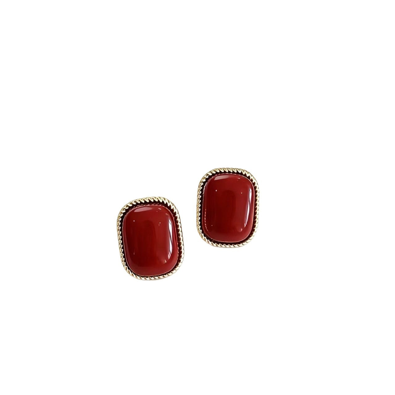 Heart Shape Earrings For Women Featuring Electroplated Alloy With Resin Ear Pins And Artificial Pearl Inlay