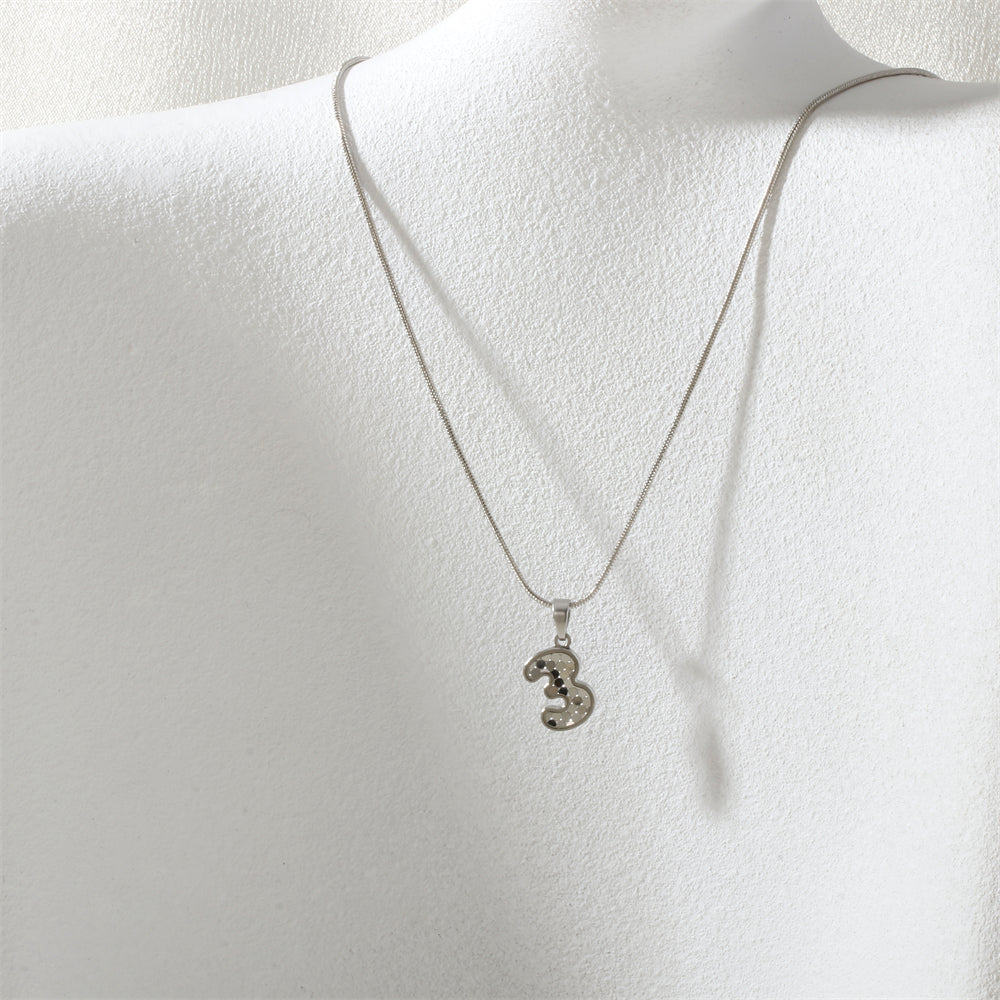 Electroplated Letter Necklace In IG Style With 18K Real Gold Plated Copper And Snake Chain