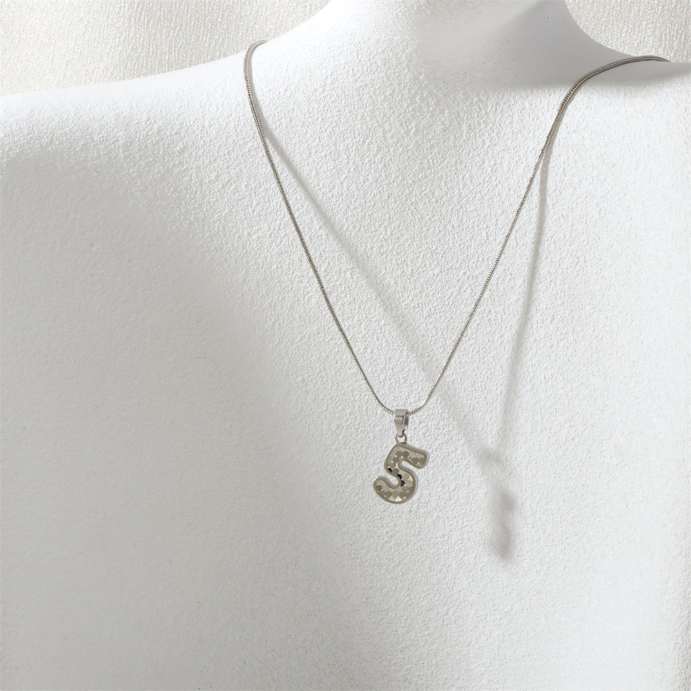 Electroplated Letter Necklace In IG Style With 18K Real Gold Plated Copper And Snake Chain