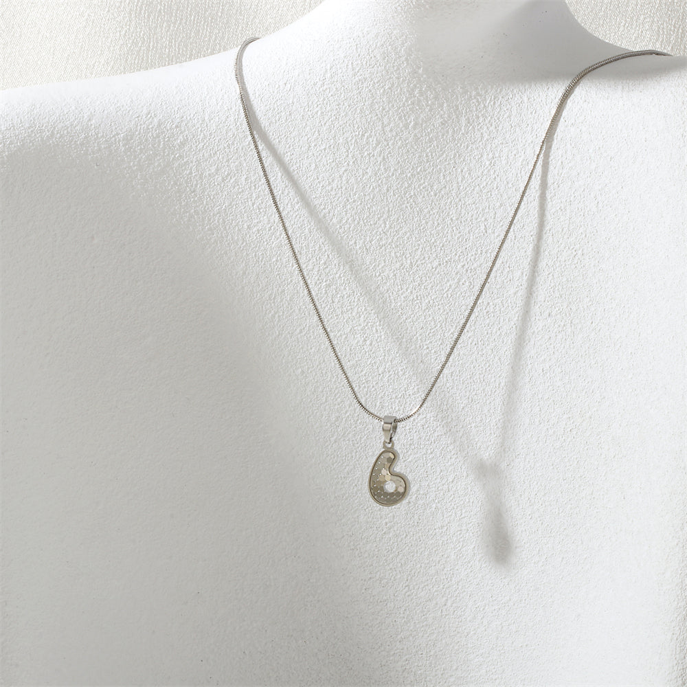 Electroplated Letter Necklace In IG Style With 18K Real Gold Plated Copper And Snake Chain