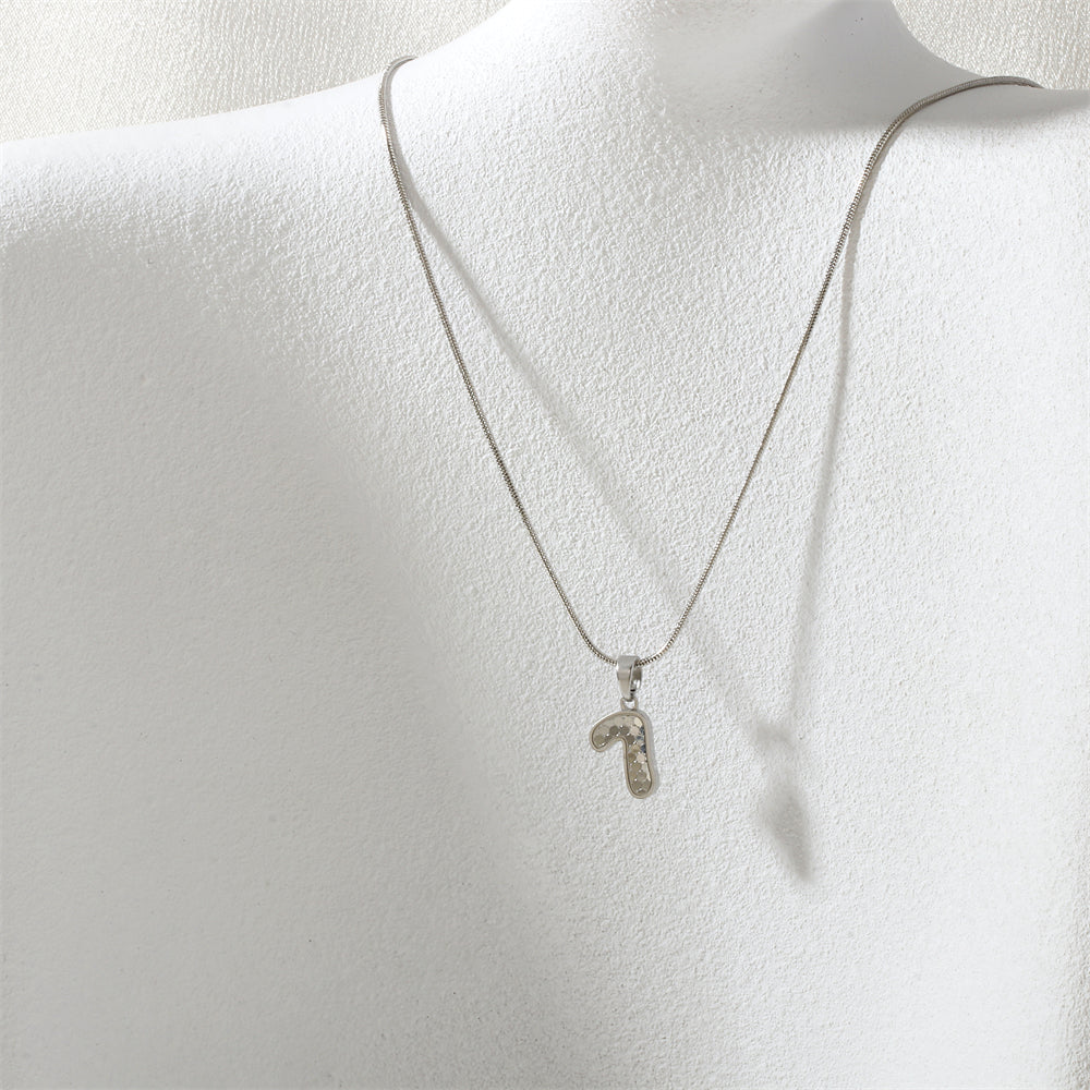 Electroplated Letter Necklace In IG Style With 18K Real Gold Plated Copper And Snake Chain