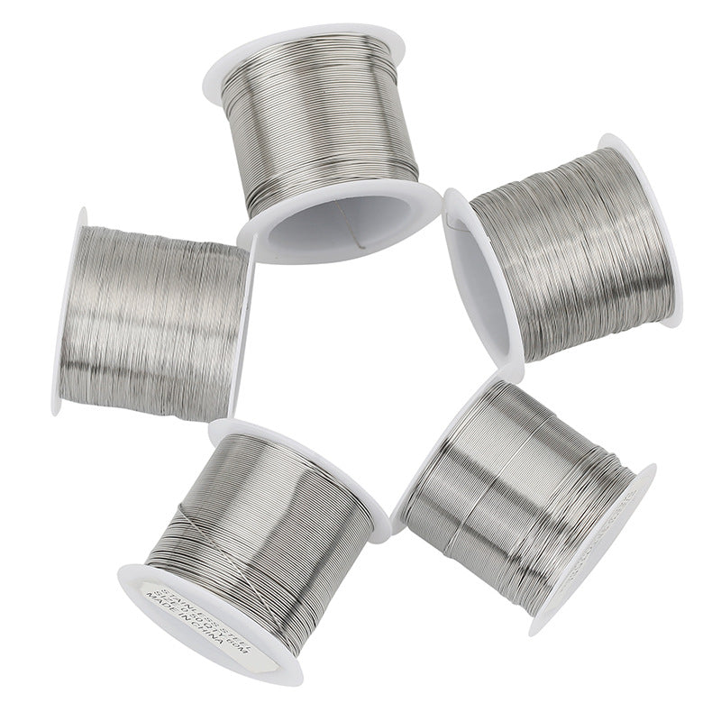 Electroplated Metal Wire In Steel Color With 0.5mm Diameter For Jewelry Making
