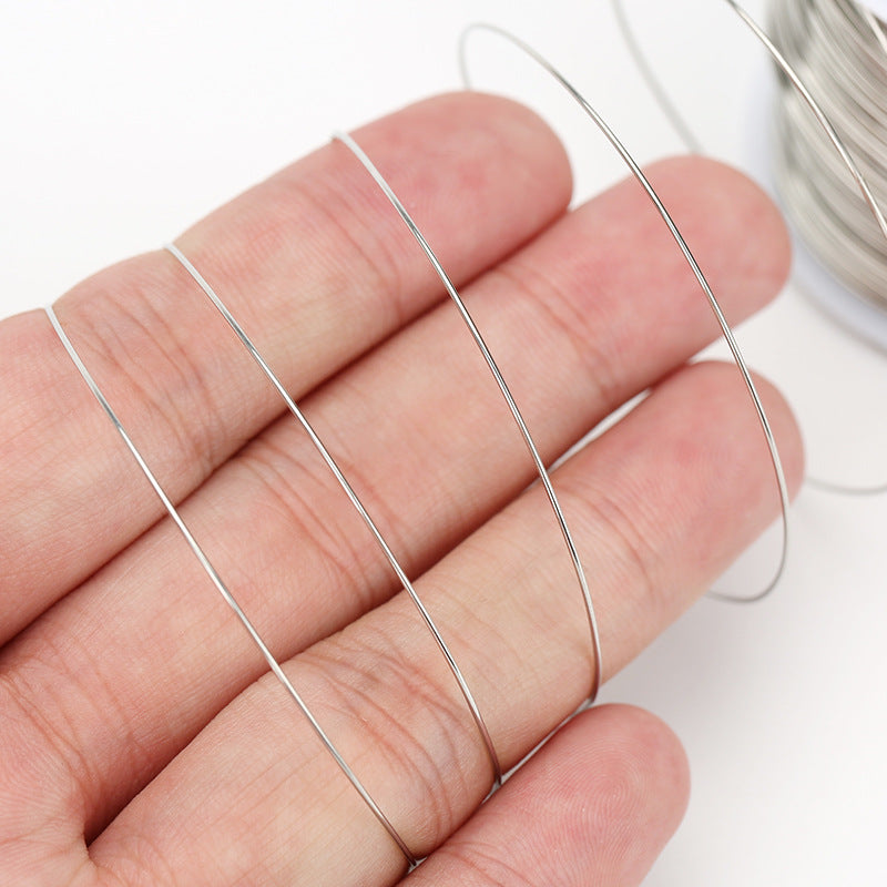 Electroplated Metal Wire In Steel Color With 0.5mm Diameter For Jewelry Making