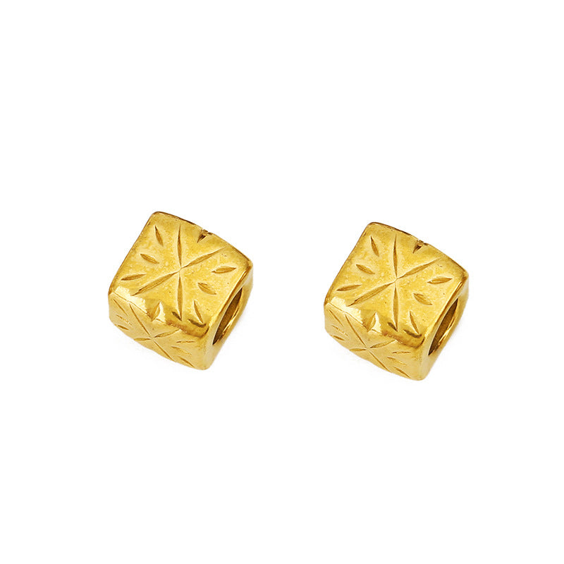 Heart Shape Beads Made Of 304 Stainless Steel With PVD Coated Gold Plating Featuring Electroplated Finish