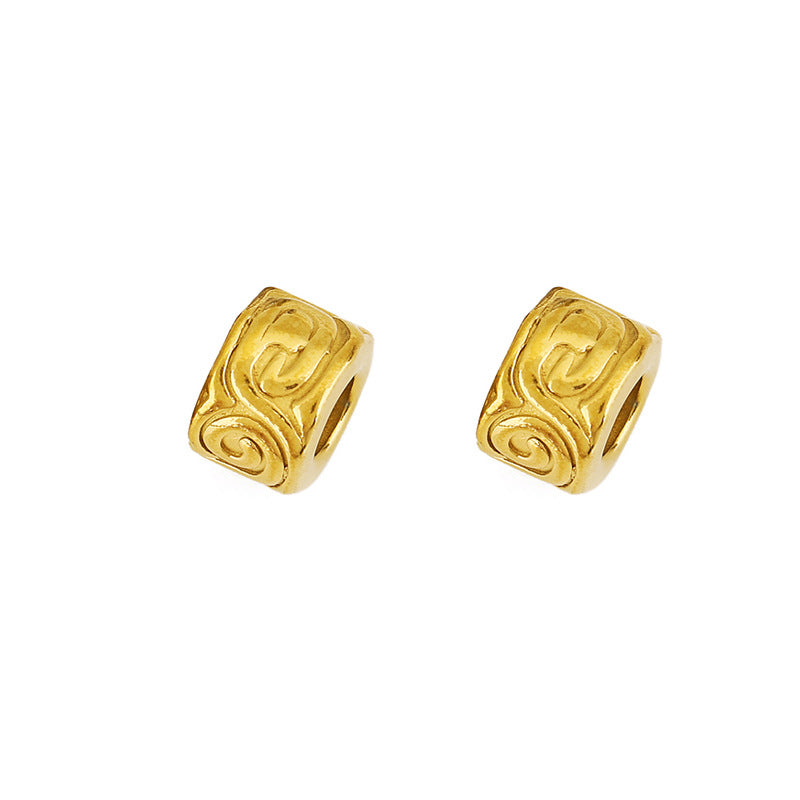 Heart Shape Beads Made Of 304 Stainless Steel With PVD Coated Gold Plating Featuring Electroplated Finish