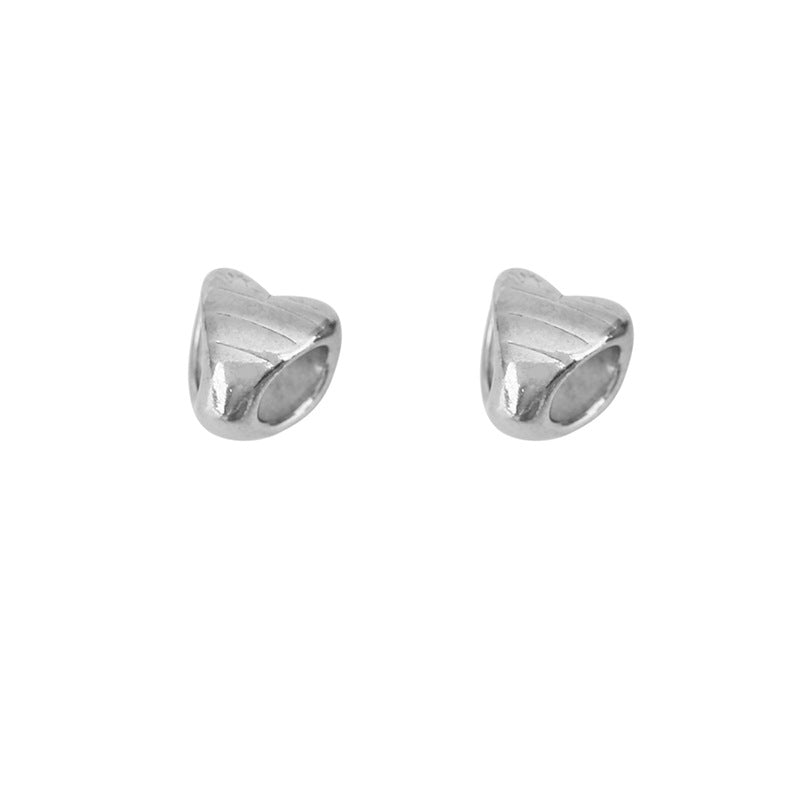 Heart Shape Beads Made Of 304 Stainless Steel With PVD Coated Gold Plating Featuring Electroplated Finish