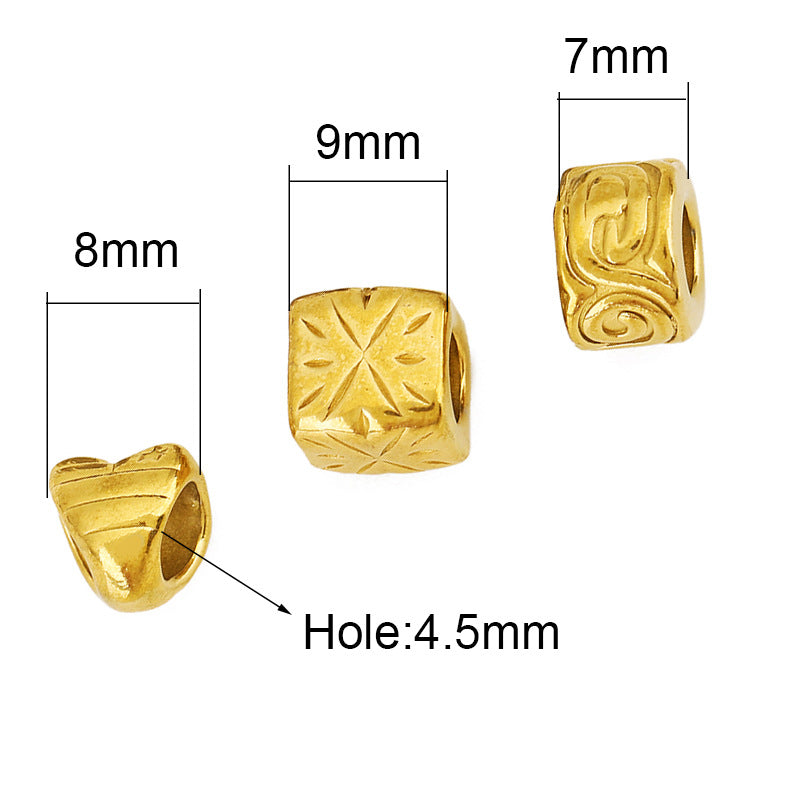 Heart Shape Beads Made Of 304 Stainless Steel With PVD Coated Gold Plating Featuring Electroplated Finish