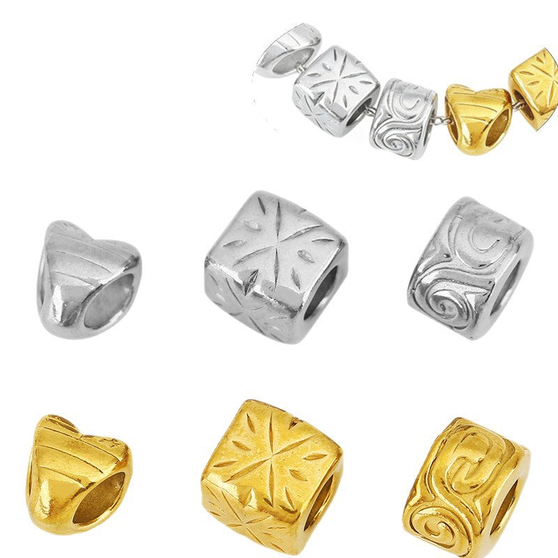 Heart Shape Beads Made Of 304 Stainless Steel With PVD Coated Gold Plating Featuring Electroplated Finish