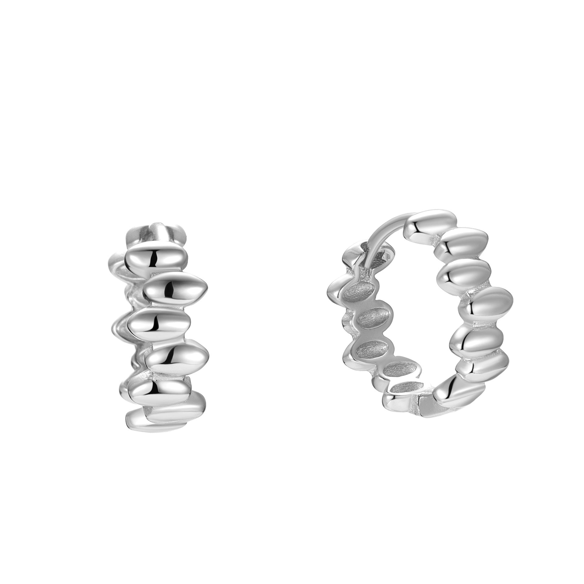 Folds Earrings For Women In 925 Sterling Silver Featuring Electroplated Craft With 925 Sterling Silver Ear Pins